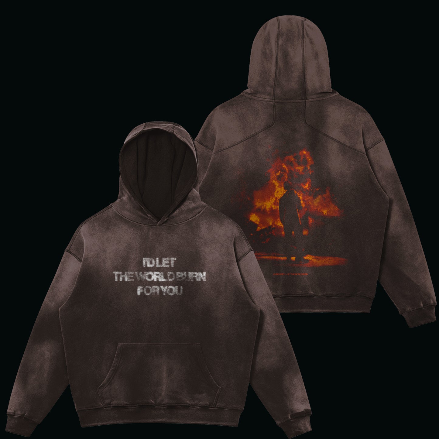 'LET THE WORLD BURN' - Sun Faded Hoodie