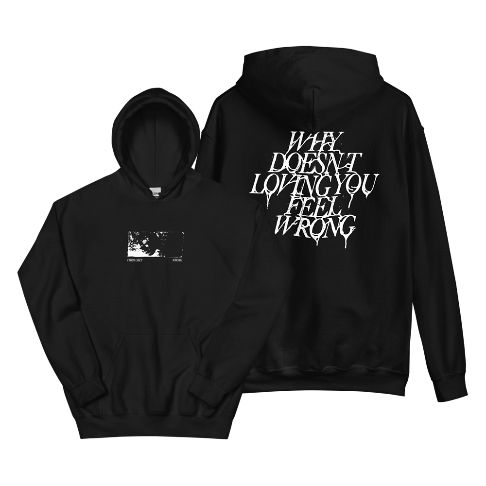 "WRONG" DRIP HOODIE - BLACK